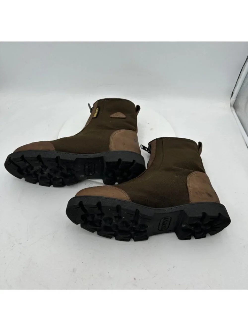 Rocky Big Mouth Gore Tex Men Size 9 EW 7856 Brown Leather Front Zip Logger Boot